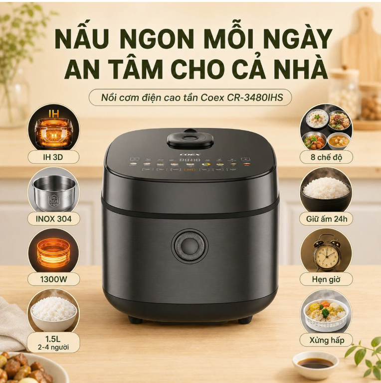 Thiết kế gọn gàng, phù hợp nhiều không gian nhà bếp