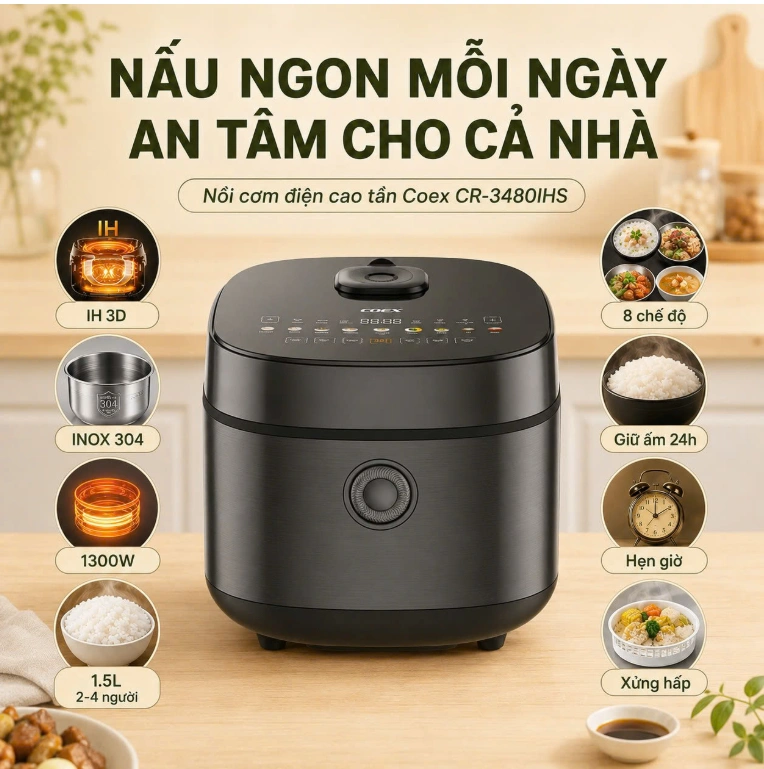 Thiết kế gọn gàng, phù hợp nhiều không gian nhà bếp