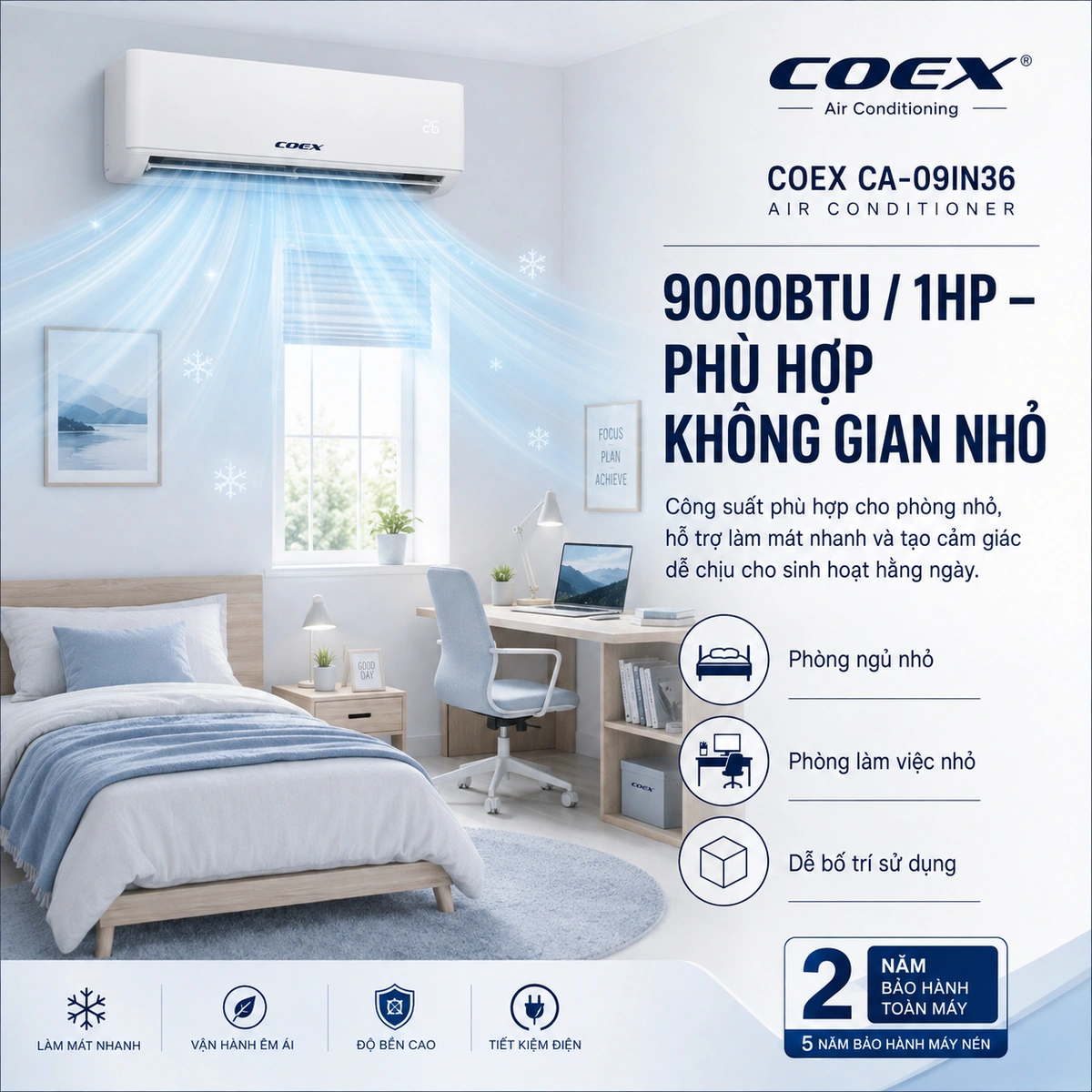 Thiết kế nhỏ gọn, làm mát dễ chịu