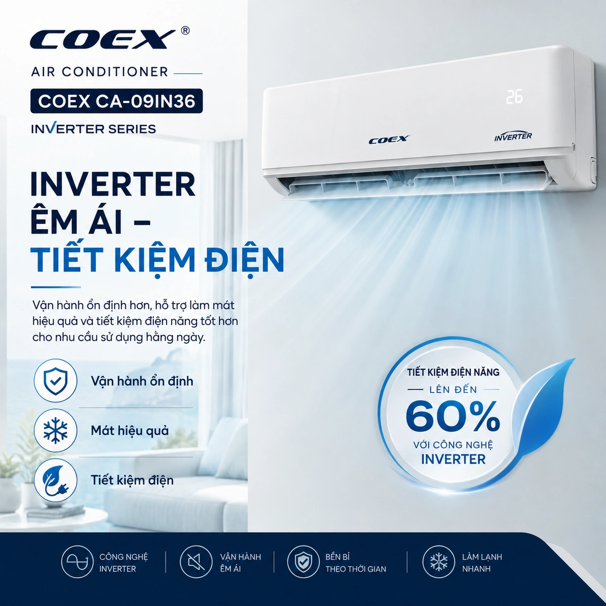 Tiết kiệm điện với Inverter