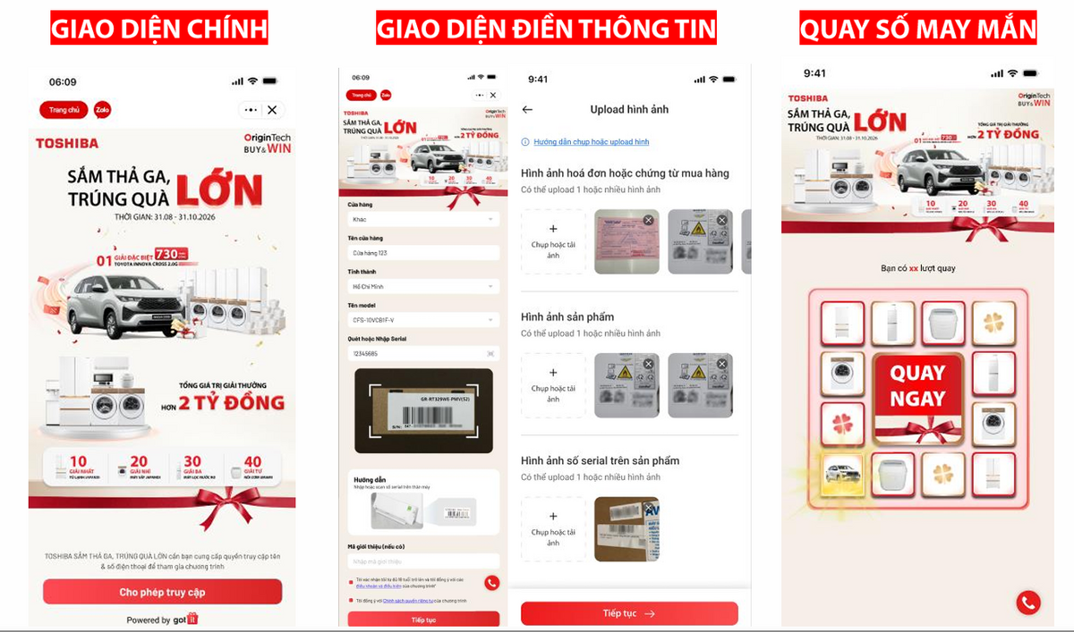 Cách thức đăng ký nhận quà và quay số may mắn