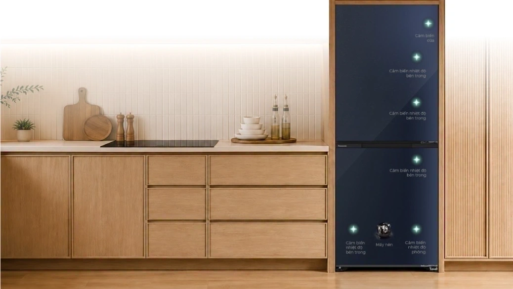 Inverter và hệ thống 6 cảm biến thông minh AI Econavi trên tủ lạnh Panasonic mới