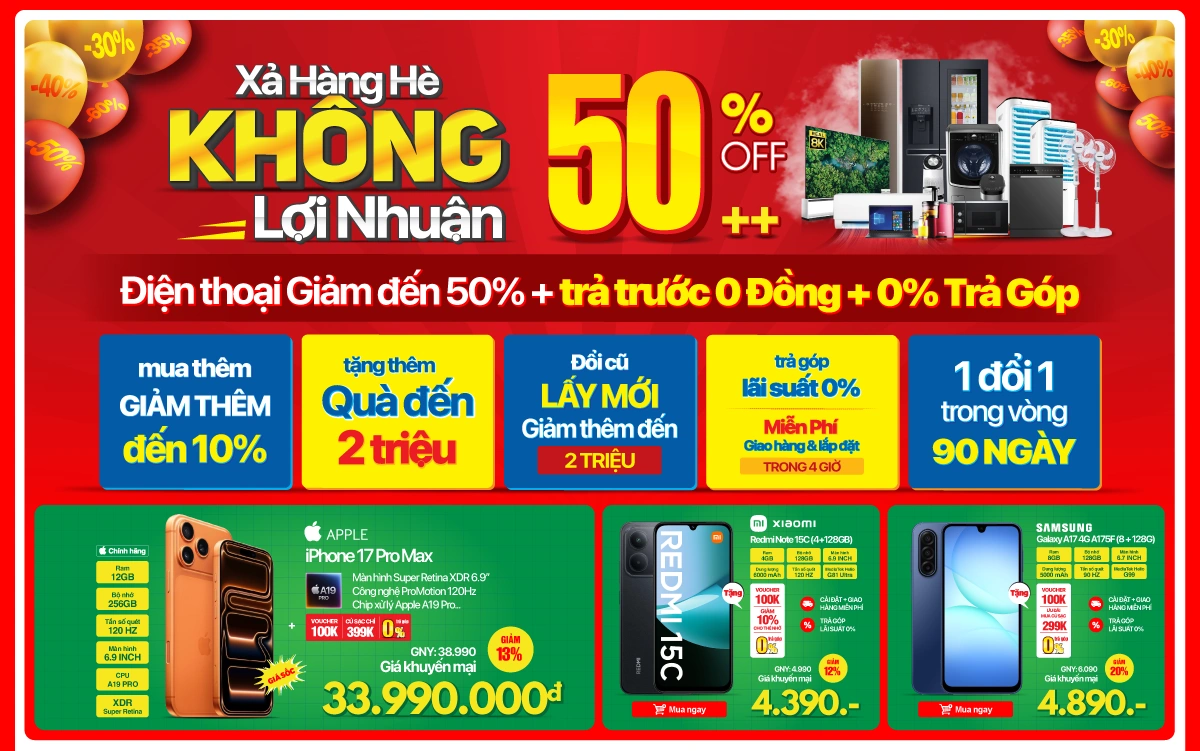 Xả hàng hè không lợi nhuận - Điện thoại giảm đến 50%