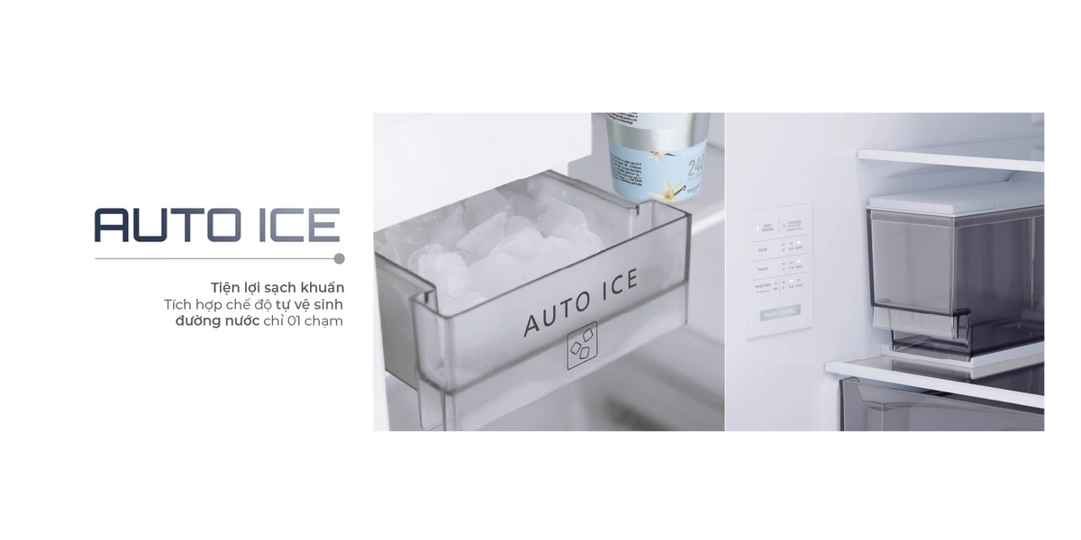 Làm đá tự động Auto Ice trên tủ lạnh Panasonic 2 cánh ngăn đá dưới 2026