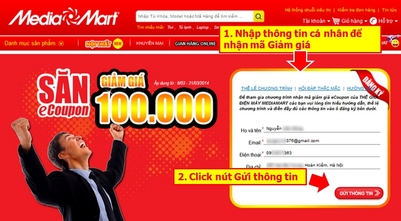 Hướng dẫn sử dụng eCoupon giảm giá 100.000đ tại MediaMart.vn