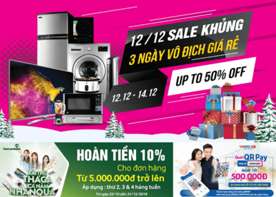 Big sale ngày trùng 12/12: 3 ngày vô địch giá rẻ - Ở đâu rẻ hơn, MediaMart hoàn tiền