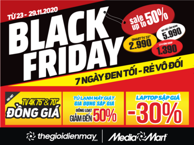 Black Friday: 7 ngày đen tối- Rẻ vô đối” từ 23.11 - 30.11