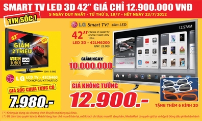 Có thể bạn không tin - Smart TV 3D 42'' giá chỉ 12,9 triệu