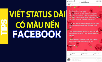 Cách viết status dài trên màu nền Facebook, không giới hạn ký tự