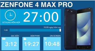 Đánh giá pin Asus Zenfone 4 Max Pro: onscreen gần 11 tiếng