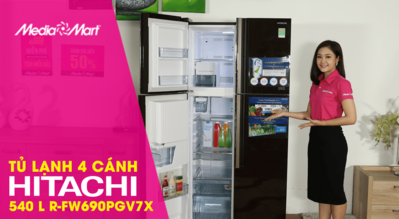 Đánh giá tủ lạnh HITACHI R-FW690PGV7X (GBK) 540 LÍT INVERTER - Cao to, mạnh mẽ