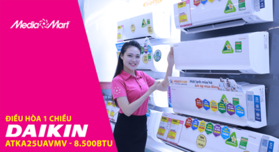 Điều hòa Daikin 1 chiều Inverter 8500BTU ATKA25UAVMV: Tiết kiệm điện năng và phân bổ luồng gió đều khắp phòng