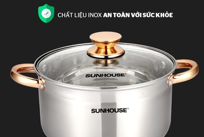 Giới thiệu Bộ nồi inox 5 đáy Sunhouse SH781