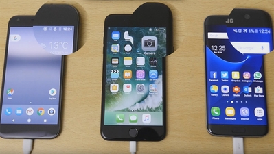 iPhone 7 Plus vs Pixel XL vs S7 edge: Máy nào sạc nhanh hơn?