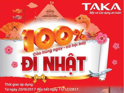Khuyến mại Taka 2017: 100% Cào Trúng Ngay – Cơ Hội Bay Đi Nhật