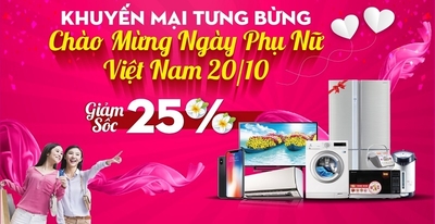 Khuyến mại tới 25% mừng ngày Phụ nữ Việt Nam 20-10