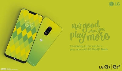 LG G7 xuất hiện trên poster với màu xanh lá non - Light Green đẹp mắt