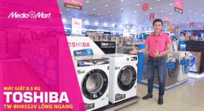 Máy giặt 8,5 kg Toshiba TW-BH95S2V lồng ngang: Giặt cực nhanh