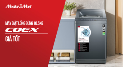 Máy giặt lồng đứng 10.5kg Coex: Giá tốt nhất