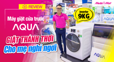 Máy giặt lồng ngang Aqua Inverter 9Kg AQD-D900F.W - Giặt thảnh thơi cho mẹ nghỉ ngơi