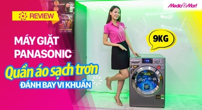 Máy giặt lồng ngang Panasonic Inverter 9Kg NA-V90FX1LVT: Sạch trơn quần áo, diệt hết vi khuẩn