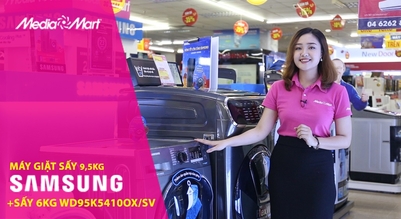 Máy giặt sấy Samsung WD95K5410OXSV: Giải pháp giặt giũ tiết kiệm
