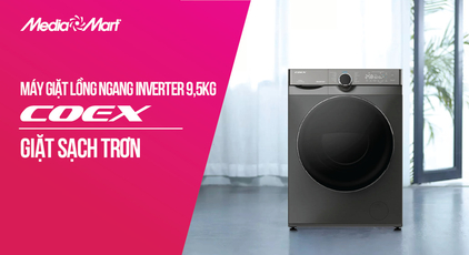 Máy giặt lồng ngang Coex Inverter 9,5kg FW-90CW1408IGB: Giặt sạch trơn