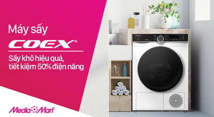 Máy sấy Heatpump Coex Inverter 10,5kg CD-10HPB: Sấy khô hiệu quả, tiết kiệm 50% điện năng