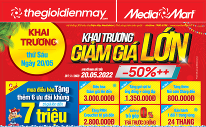 MediaMart: Khai trương lớn, giảm giá lớn đến 50%