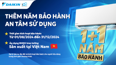 Mua Daikin - Thêm năm bảo hành, an tâm sử dụng