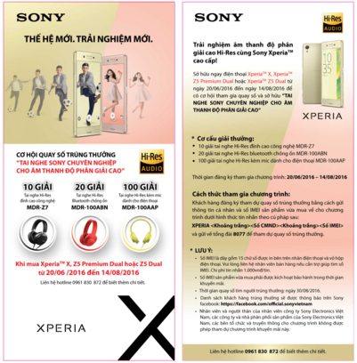 Mua Sony Xperia - trúng tai nghe Hi-Res đỉnh cao công nghệ