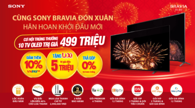 Mua Tivi Sony có cơ hội trúng 10 Tivi OLED tổng trị giá 499 Triệu VNĐ