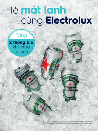 Mua tủ lạnh Electrolux tặng 02 thùng bia Heineken