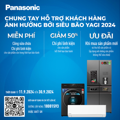 Panasonic chung tay hỗ trợ khách hàng ảnh hưởng bởi siêu bão Yagi 2024