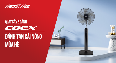 Quạt cây 5 cánh Coex: Công suất mạnh mẽ, đánh tan cái nóng mùa hè CF-7122A