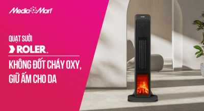 Quạt sưởi Ceramic Roler RC - 2123R: Không đốt cháy Oxy, giữ ấm cho da