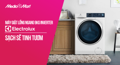 Sạch sẽ tinh tươm nhờ máy giặt lồng ngang Electrolux Inverter 9Kg EWF9024P5WB