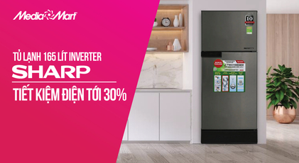 Tủ lạnh 165 Lít Inverter Sharp SJ-X176E-SL: Tiết kiệm điện tới 30%