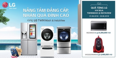 Tặng quà hấp dẫn khi mua Máy giặt LG TwinWash và Tủ lạnh LG Instaview