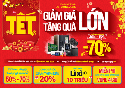 Tết giảm giá lớn, quà tặng lớn (-70%)