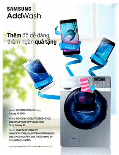 Thêm đồ dễ dàng - Thêm ngàn quà tặng với Máy giặt Samsung AddWash