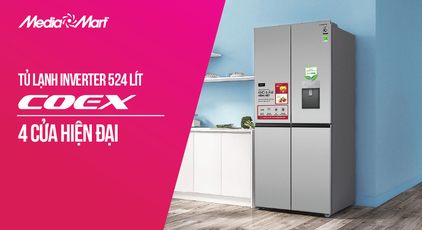 Trải nghiệm tủ lạnh Inverter Coex 524 lít 4 cửa hiện đại
