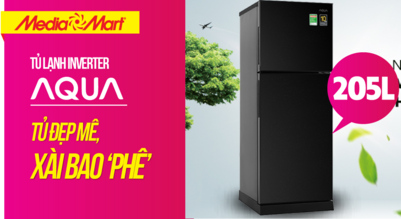 Tủ lạnh Aqua Inverter 205L: Nhỏ xinh, phù hợp mọi gia đình (AQR-T219FAPB)