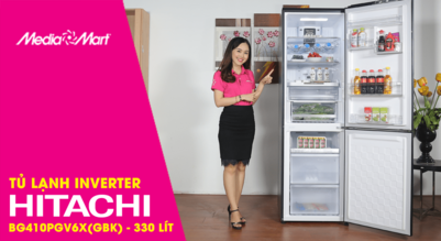 Tủ lạnh Hitachi 330L BG410PGV6X (GBK) - Kiểu dáng mới thời thượng, đẳng cấp