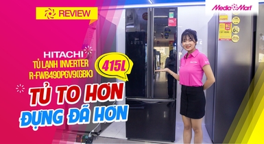 Tủ lạnh Hitachi Inverter 415 lít R-FWB490PGV9(GBK) - Tủ lạnh to hơn cho đựng nhiều hơn