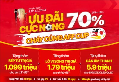 Ưu đãi cực nóng, cháy cùng AFF Cup 2024 - TV giảm đến 70%