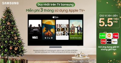 Ưu đãi đặc biệt khi mua TV Samsung: Tận hưởng 3 tháng sử dụng miễn phí Apple TV+