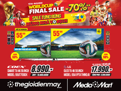 World Cup Final Sale -  Sale tưng bừng mừng nhà vô địch, Tivi giảm 70% tại MediaMart