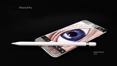 Ý tưởng iPhone 8 cảm biến mống mắt, hỗ trợ Apple Pencil