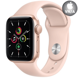 Apple Watch SE 40mm (GPS) viền nhôm vàng - Dây cao su Hồng Chính hãng (MYDN2VN/A)
